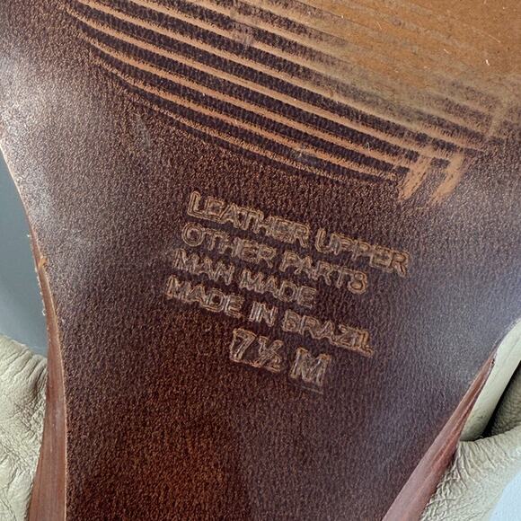 Matisse Leather Heeled Sandals Sz 7.5 Made in Brazil Y2K Retro Cone Kitten Heel - Picture 9 of 10